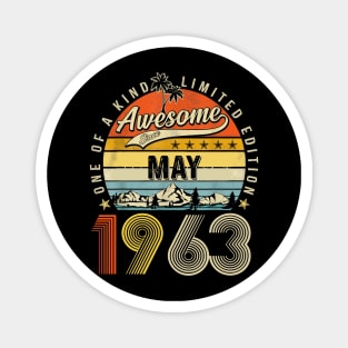 Awesome Since May 1963 Vintage 60th Birthday Magnet